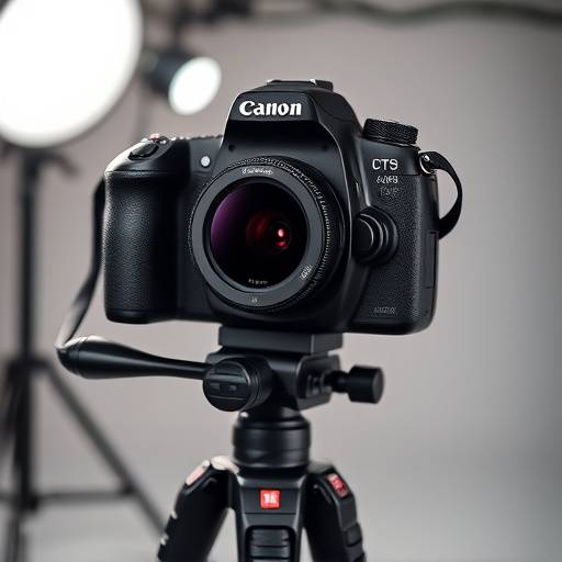 Professional DSLR camera on a tripod