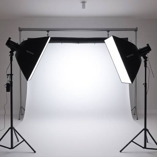 Studio lighting setup with softboxes